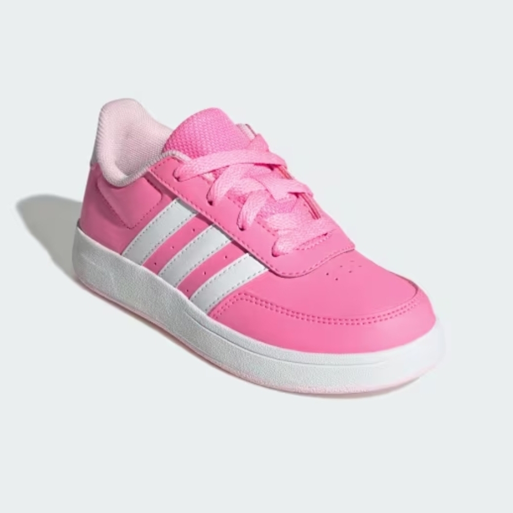 Adidas Breaknet Lifestyle Court Girls Pink & White Lace Sneakers - Picture 4 of 11